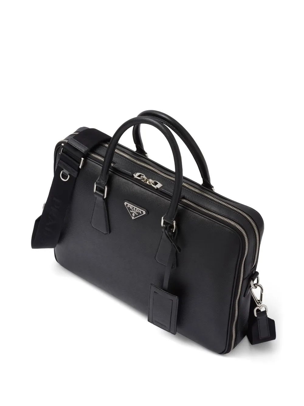 Prada Saffiano Leather Briefcase Black FARFETCH AO