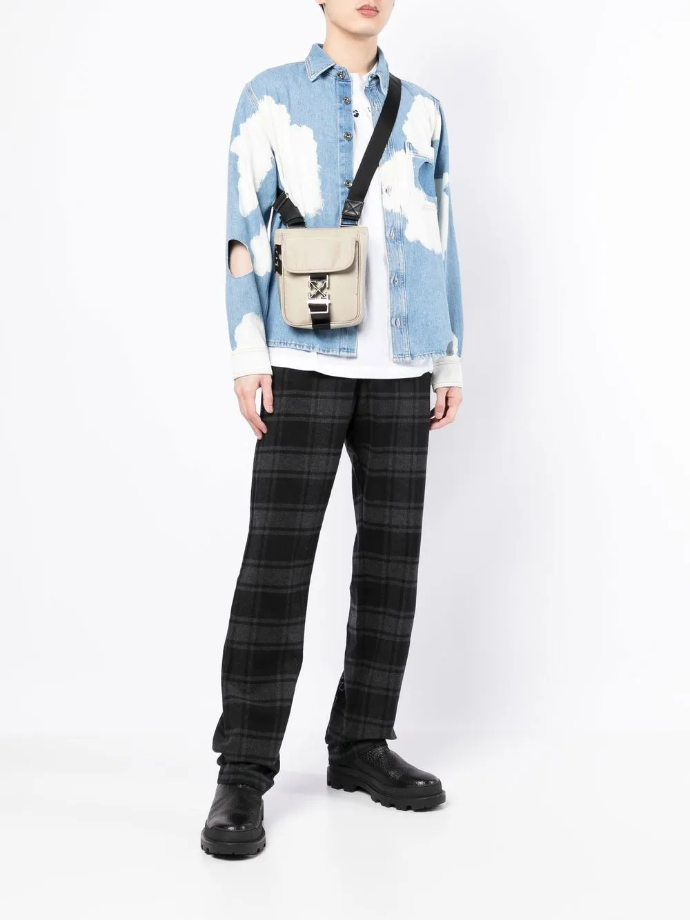 Off-White Crossbodytas met Arrowsplakkaat - Bruin