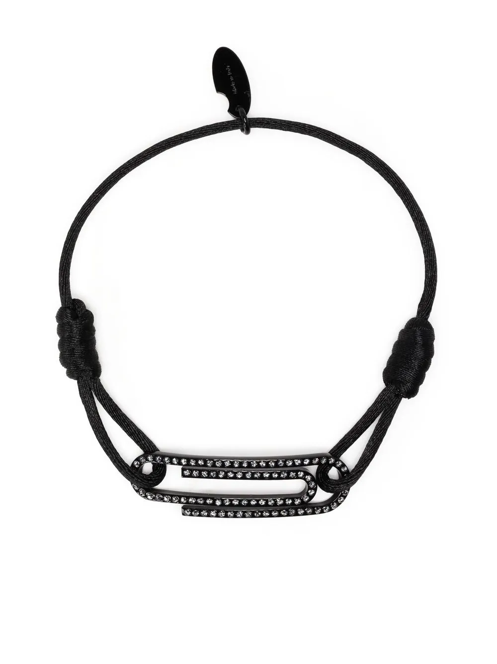 

Off-White pulsera con clip y detalles de cristal - Negro