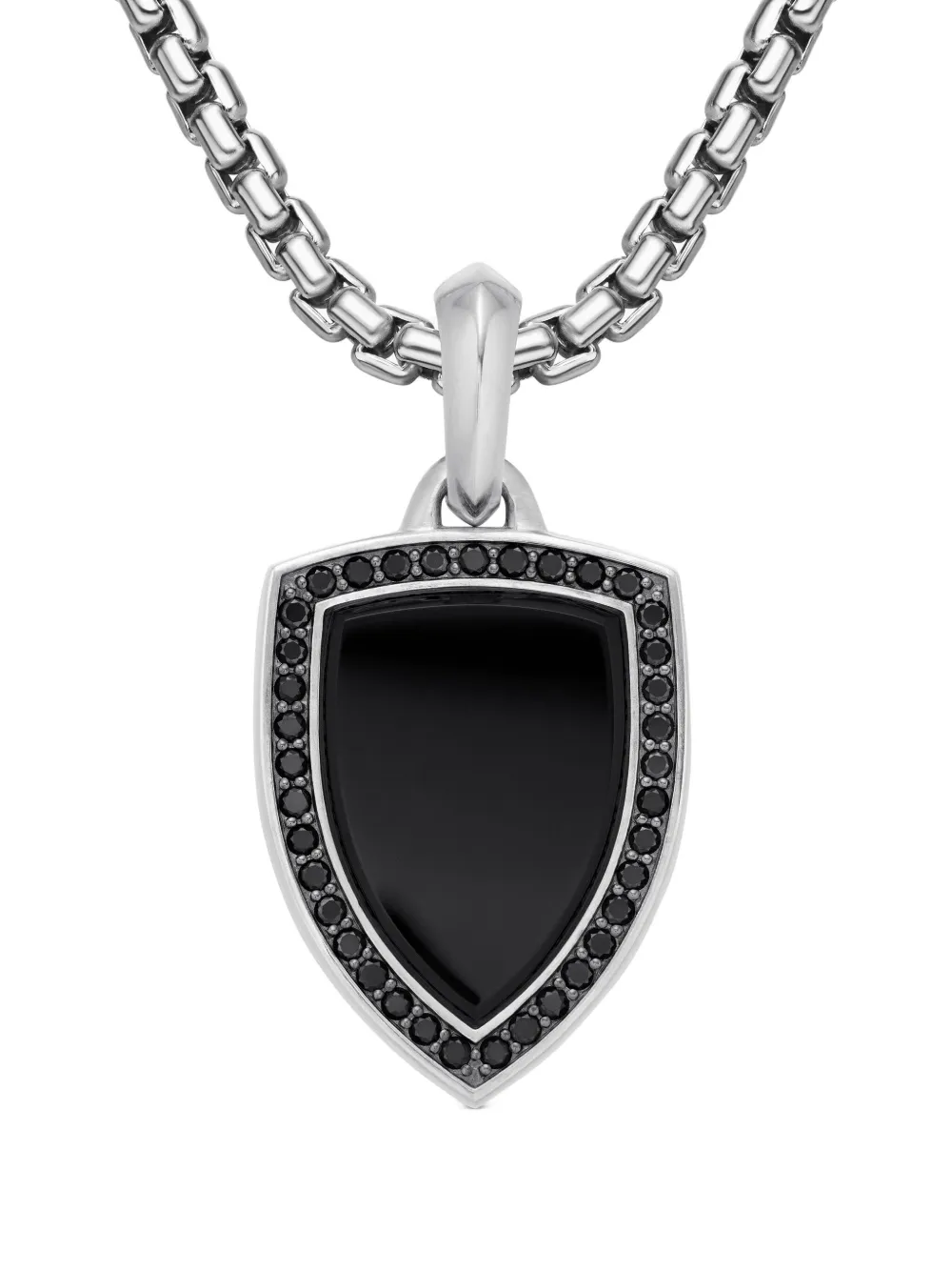David Yurman sterling silver Shield onyx and diamond amulet | Silver | Image 1