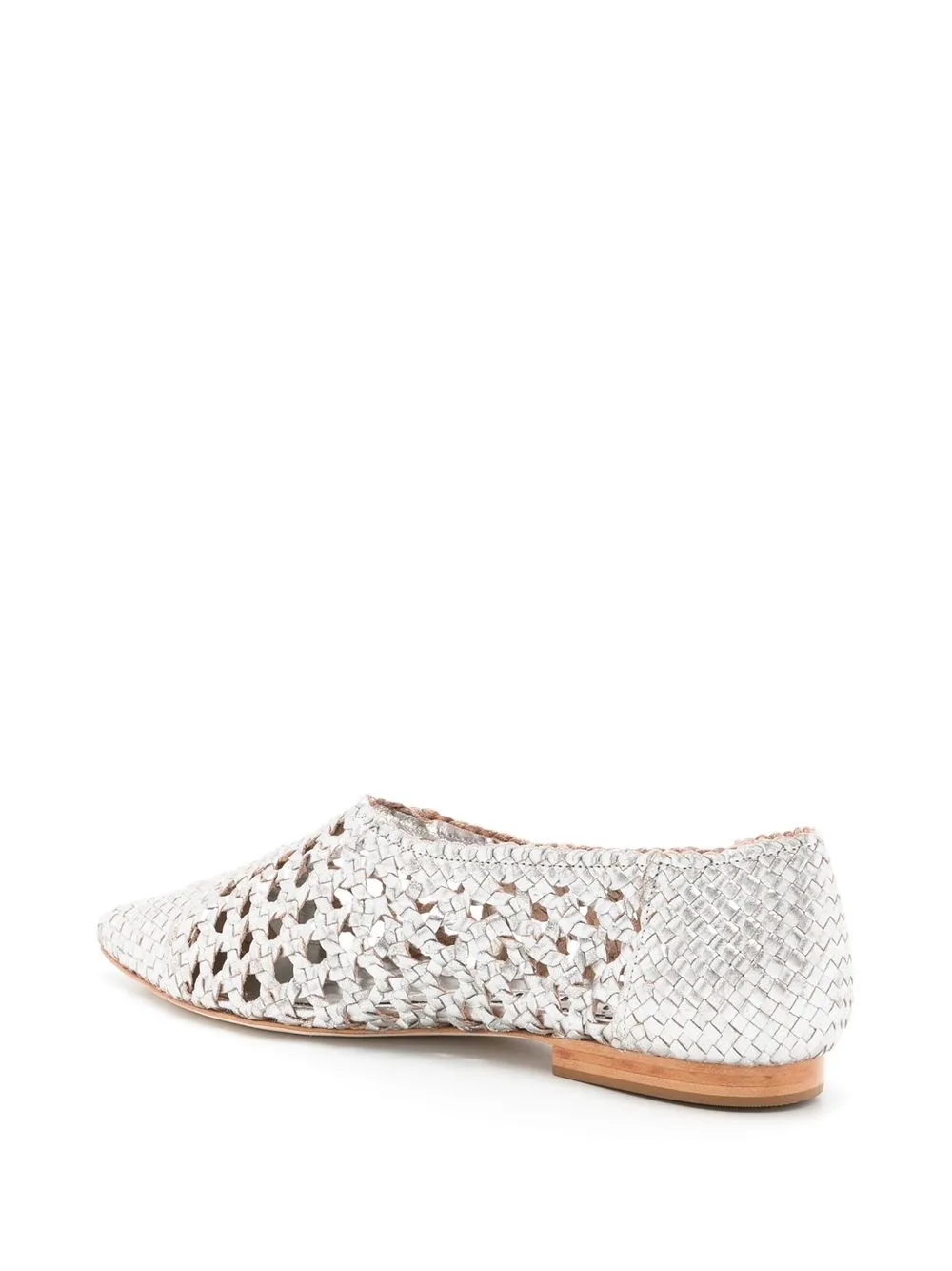 Sarah Chofakian Sapitilha Mykonos Woven-ballerina Shoes In Silver
