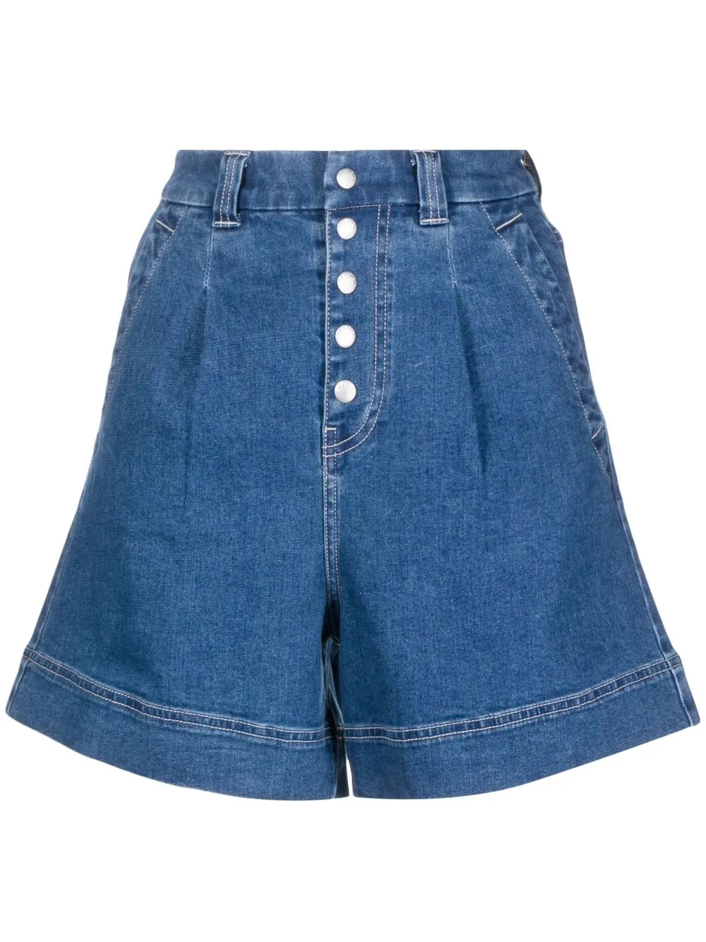 

SPORT b. by agnès b. high-waist denim shorts - Blue