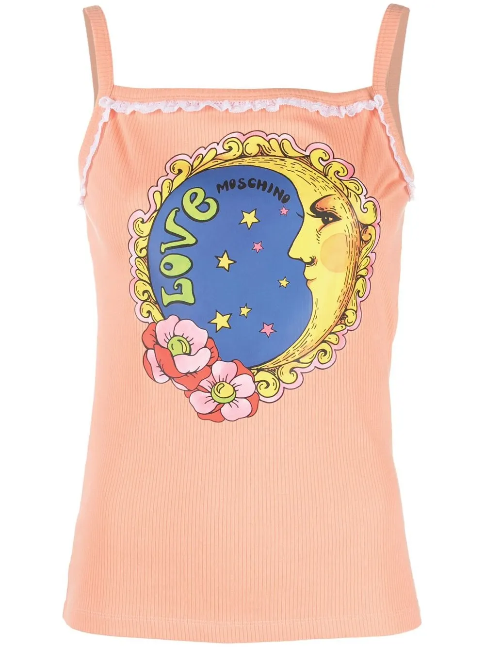 ribbed graphic-print vest