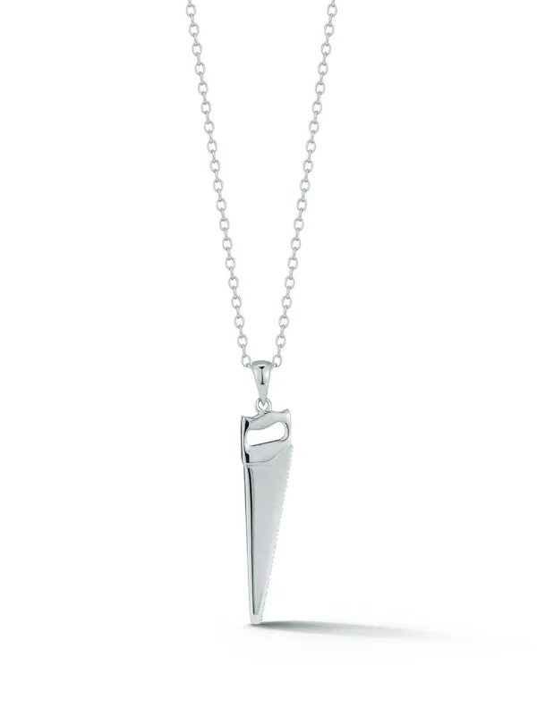 Mateo Saw Pendant Necklace in Silver