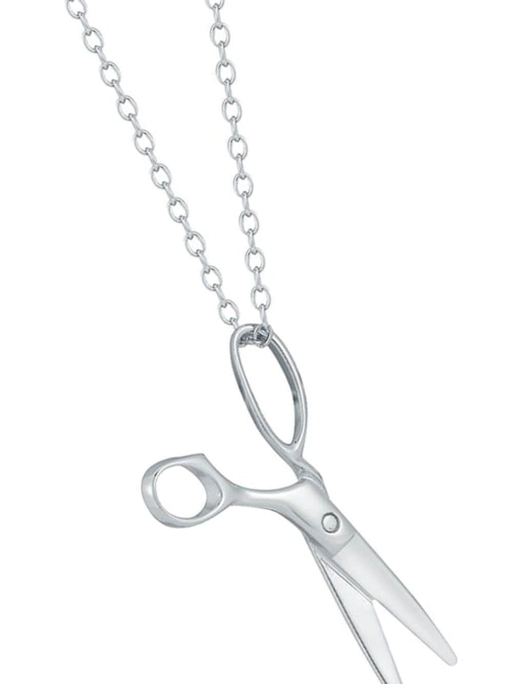 Shop Mateo Scissor Pendant Necklace In Silver