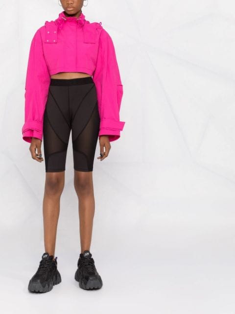 panelled biker-style shorts