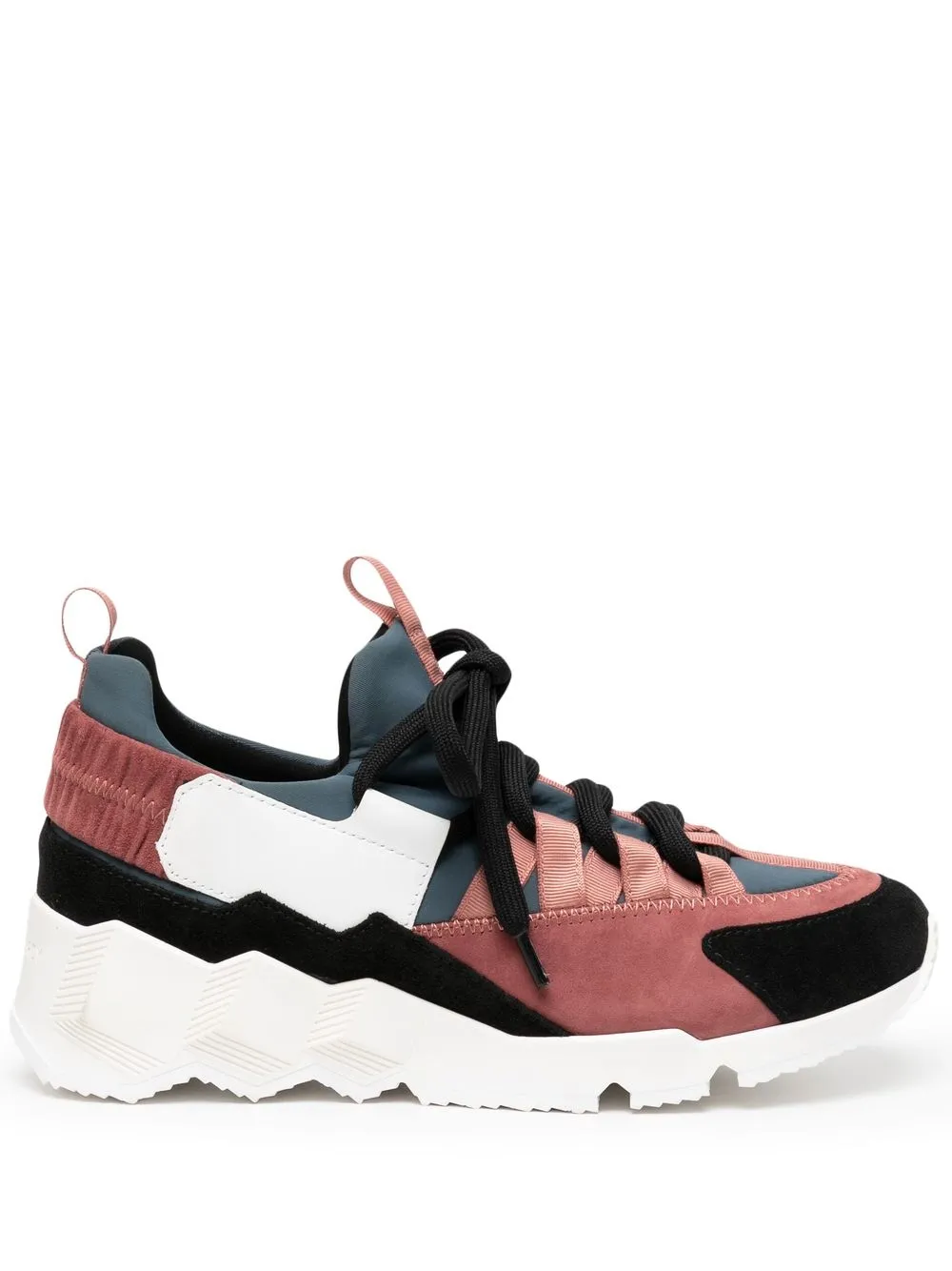 Pierre Hardy lace-up leather sneakers Red