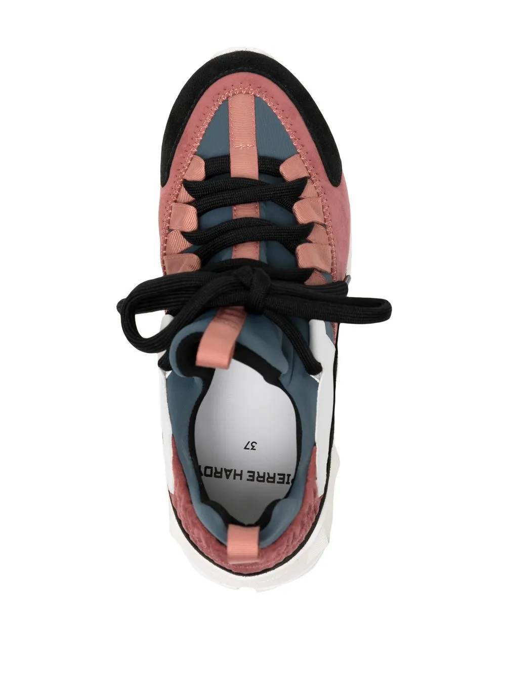 Pierre Hardy lace-up leather sneakers Red