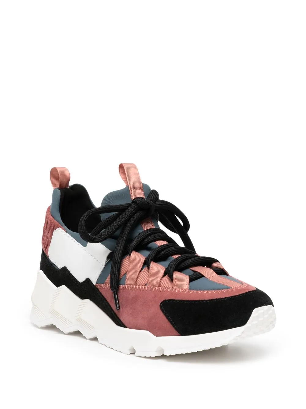 Pierre Hardy lace-up leather sneakers Red
