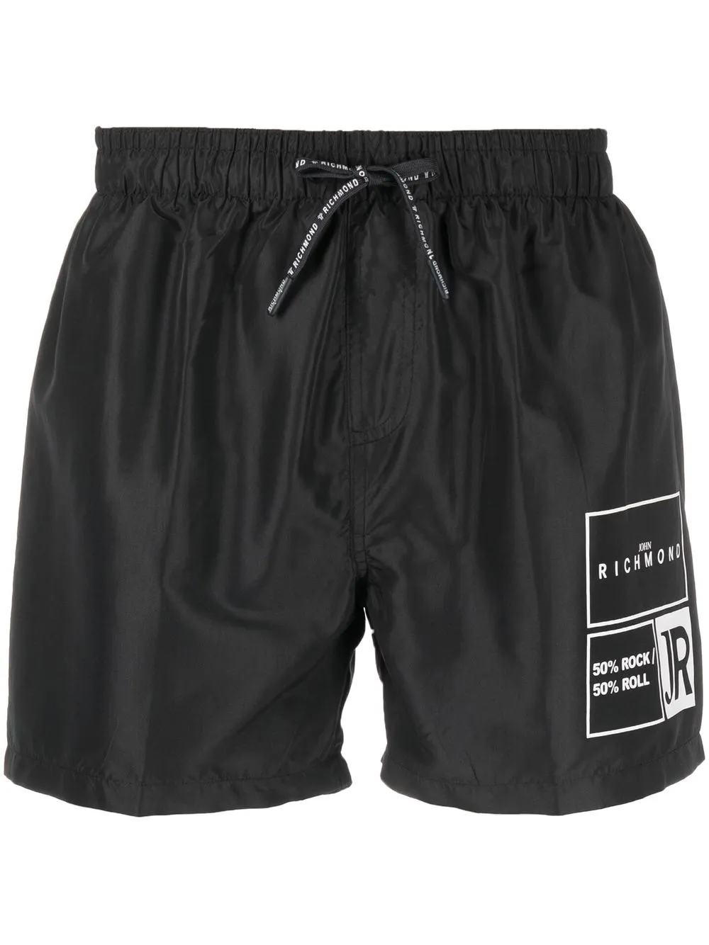 

John Richmond logo-print detail swim shorts - Black