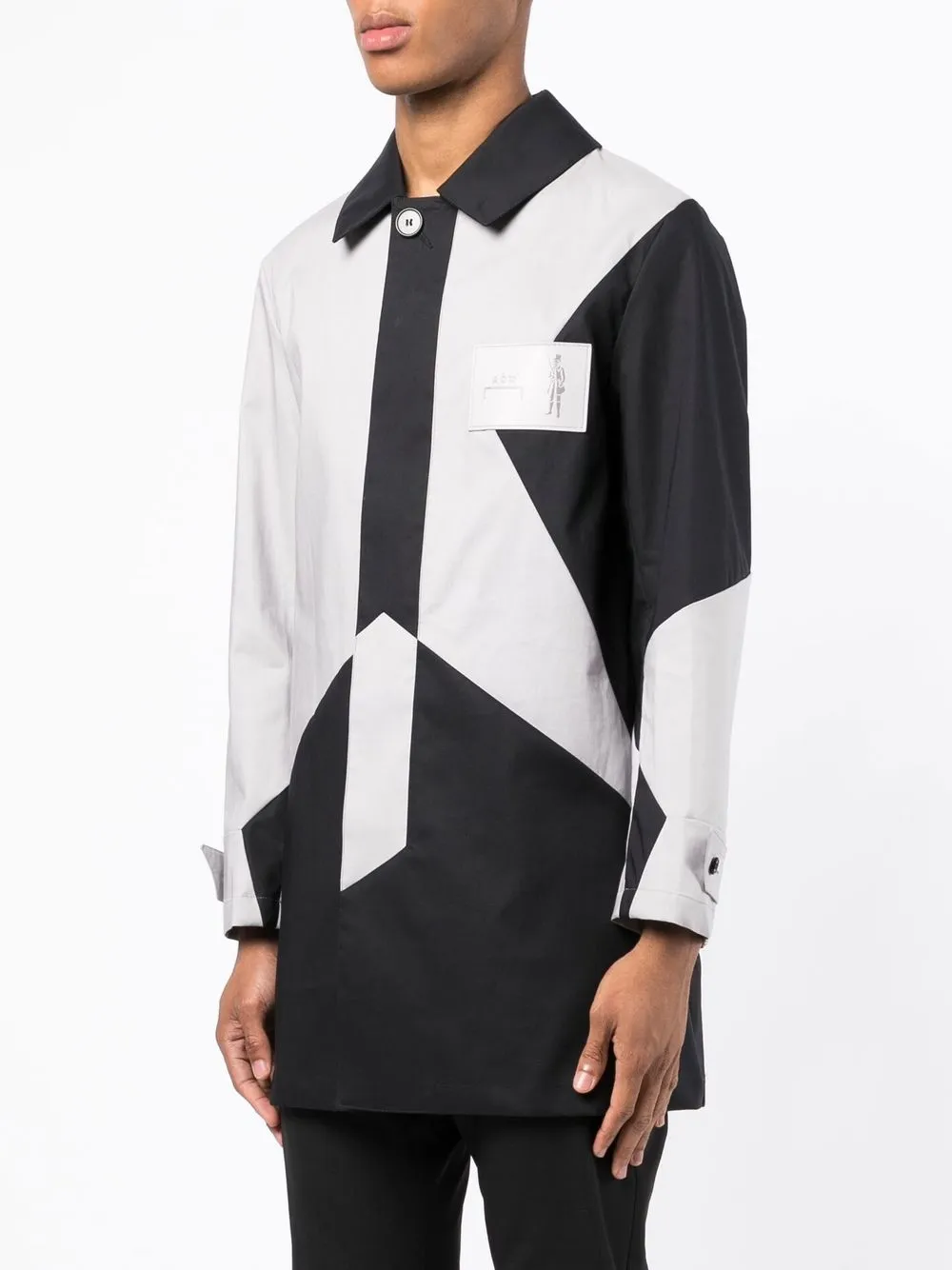 Shop A-cold-wall* Geometric Panelled Jacket In Grey