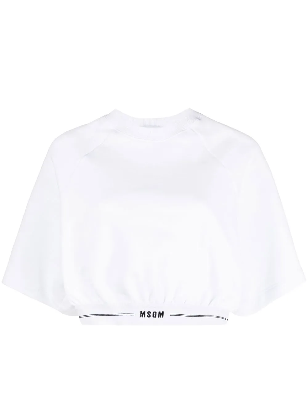 

MSGM playera corta con banda del logo - Blanco