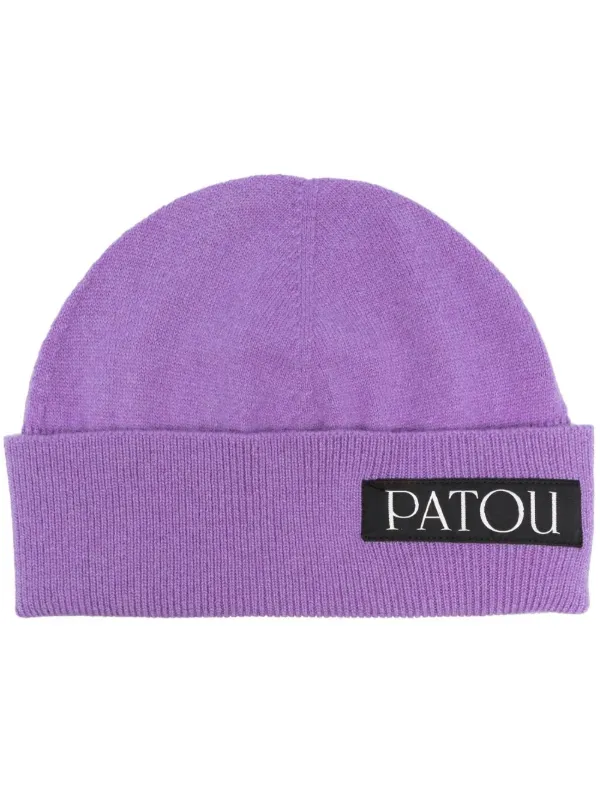 【PATOU(パトゥ)】ロゴパッチ ビーニー Patou ロゴパッチ ビーニー | パープル | FARFETCH JP