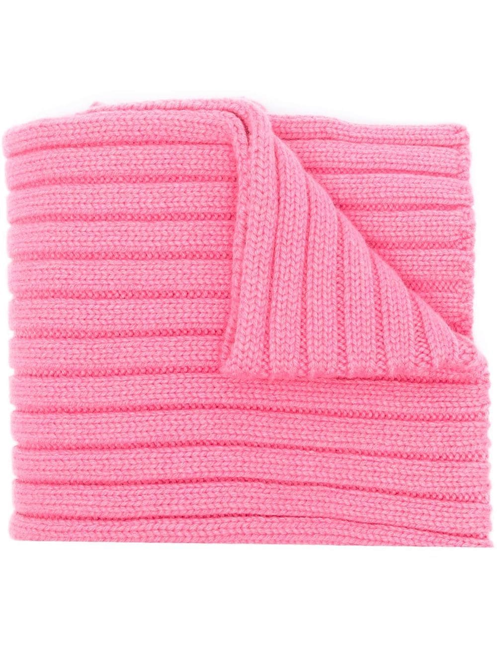 Shop Patou Ribbed-knit Wool Scarf In Pink