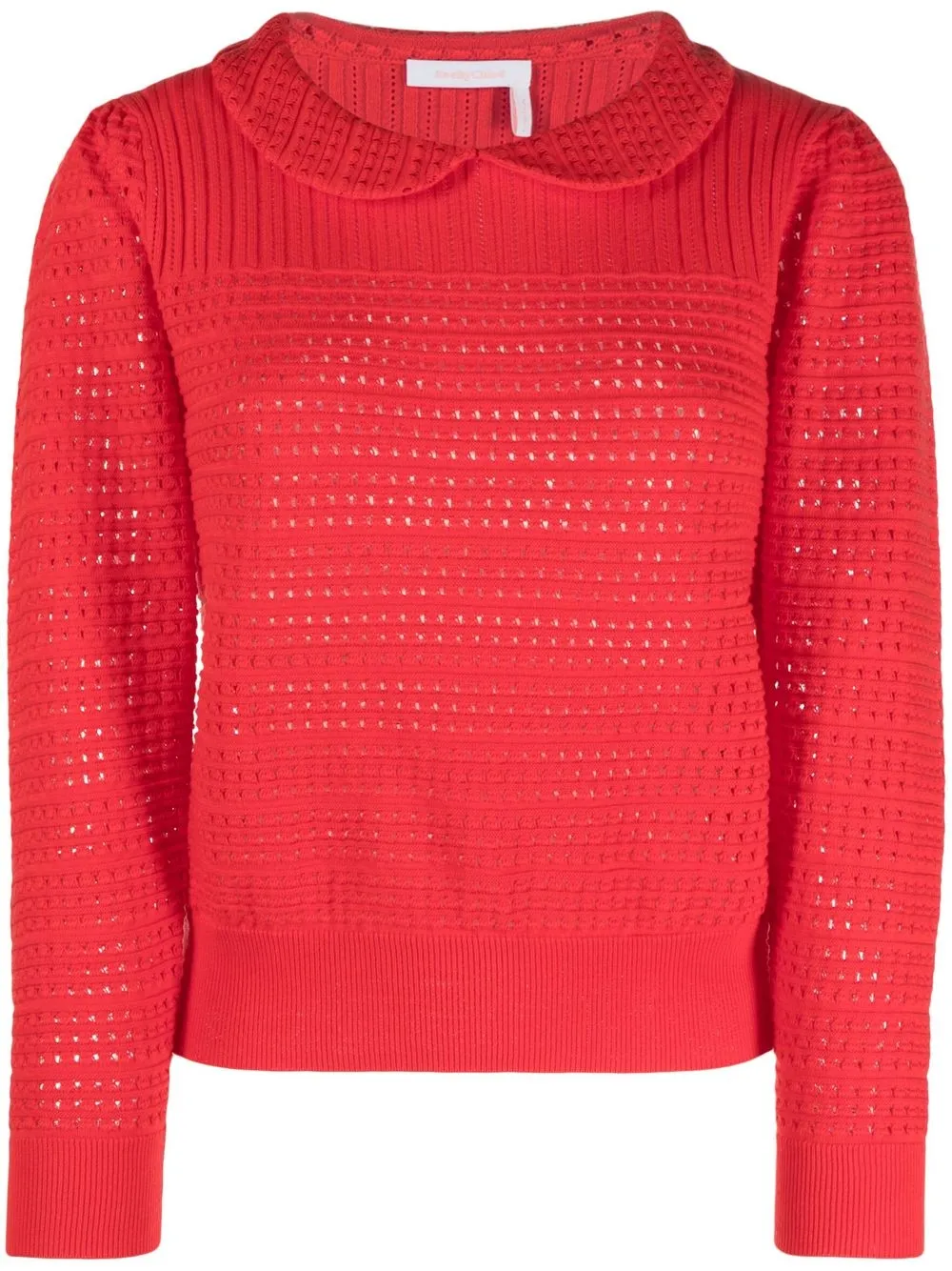 

See by Chloé long-sleeve knitted top - Red