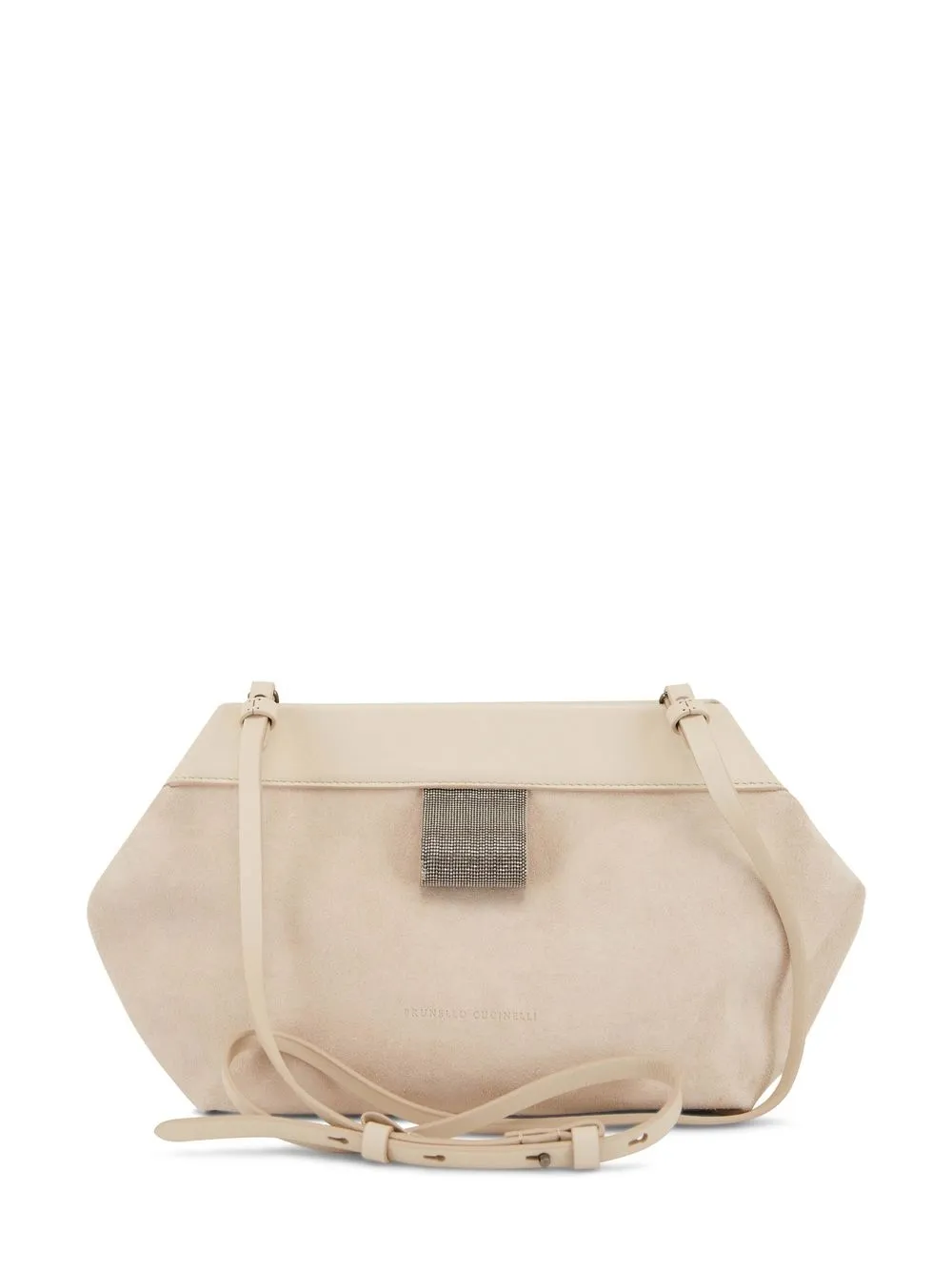 

Brunello Cucinelli tote de gamuza con detalle de cadena Monili - Blanco