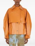 KASSL Editions layered leather trench coat - Orange