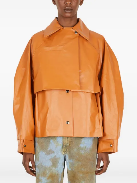 KASSL Editions layered leather trench coat