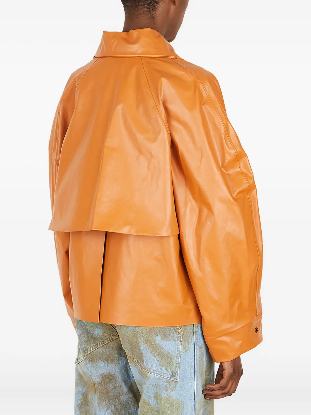 KASSL Editions layered leather trench coat Oranje