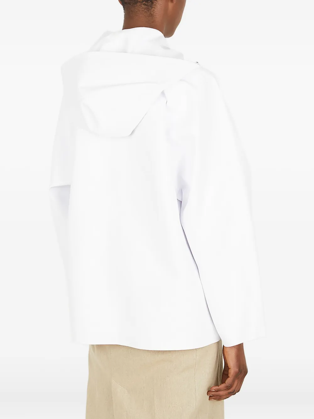 Kassl Editions Sailor Hooded Button Raincoat In White