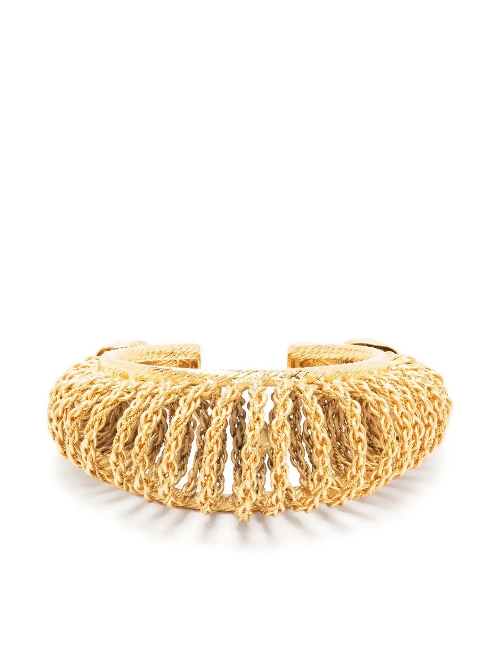 

Gianfranco Ferré Pre-Owned 1990s chain-embellished cut-out cuff - Gold