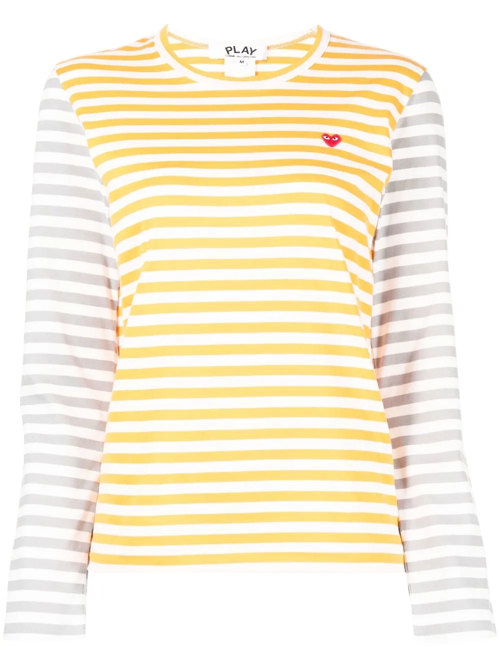 

Comme Des Garçons Play playera bicolor manga larga - Amarillo