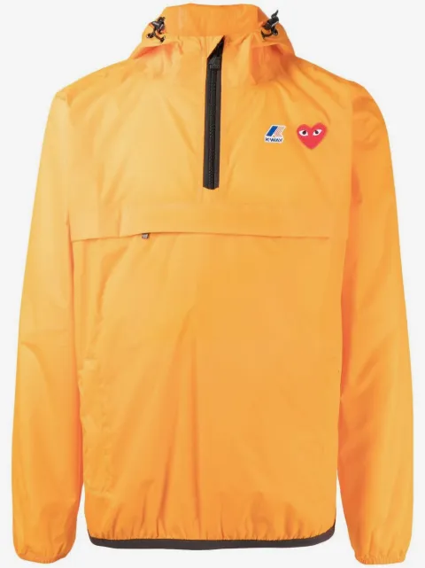 Comme Des Garçons Play Moletom x K-Way com zíper parcial e capuz