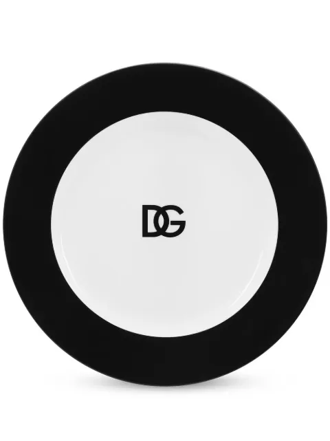 Dolce & Gabbana plato de porcelana con logo estampado