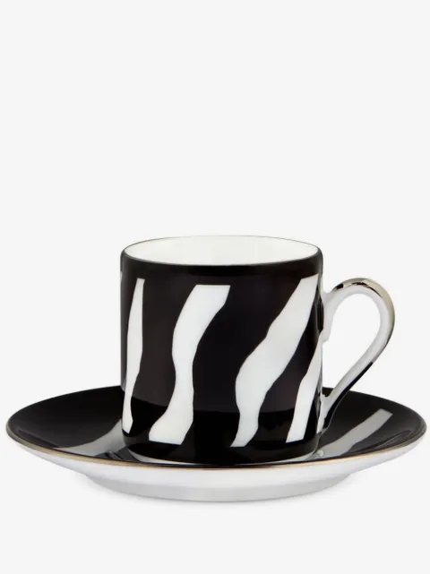 Dolce & Gabbana set de plato de café con estampado de cebra