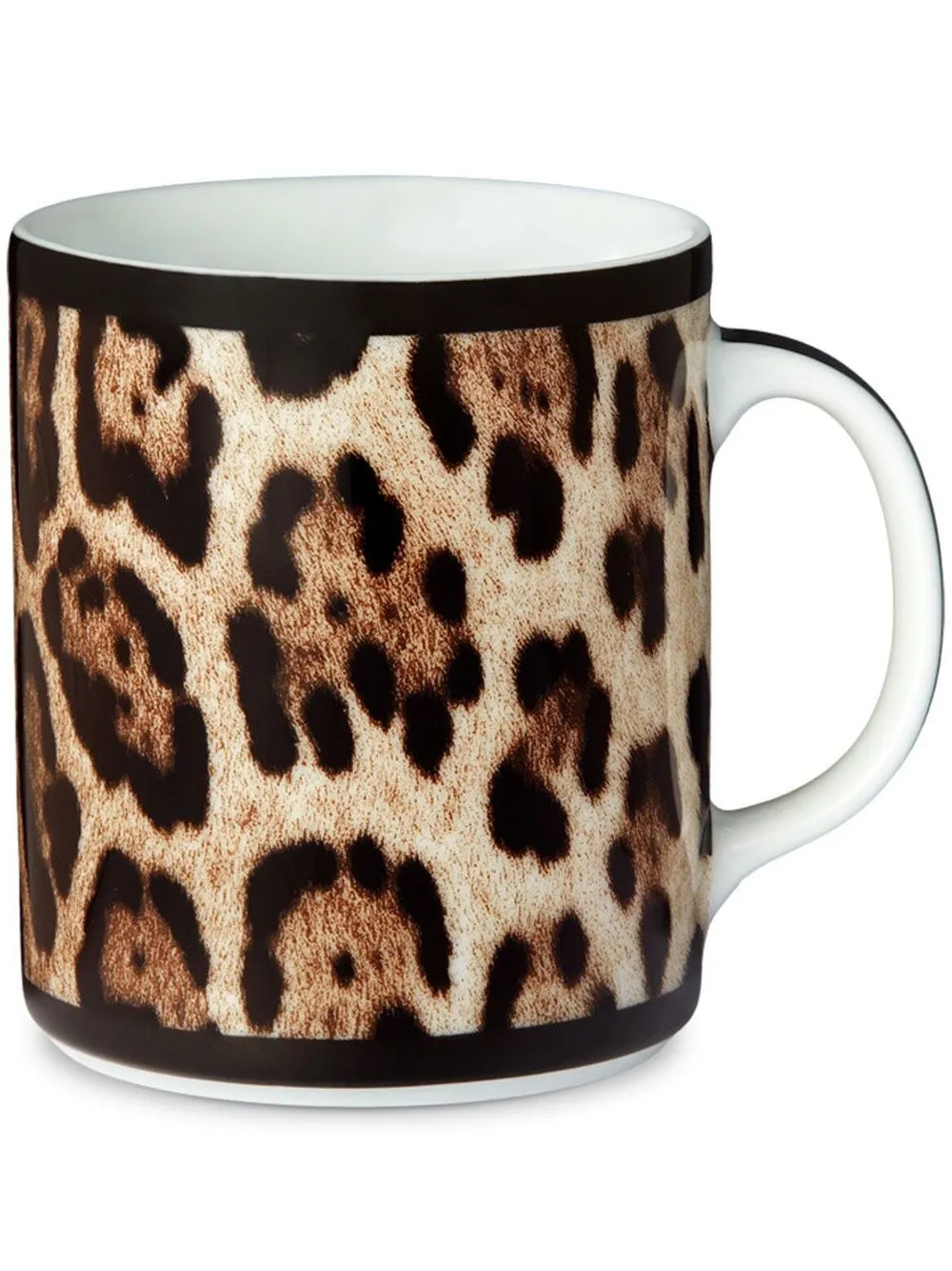 dolce & gabbana tasse en porcelaine à imprimé léopard - marron