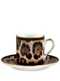 Dolce & Gabbana leopard-print porcelain espresso set - Black