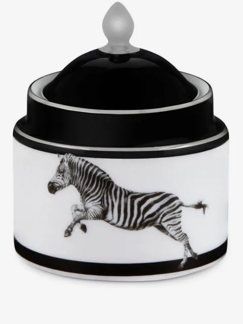 Dolce & Gabbana zebra-print porcelain sugar bowl