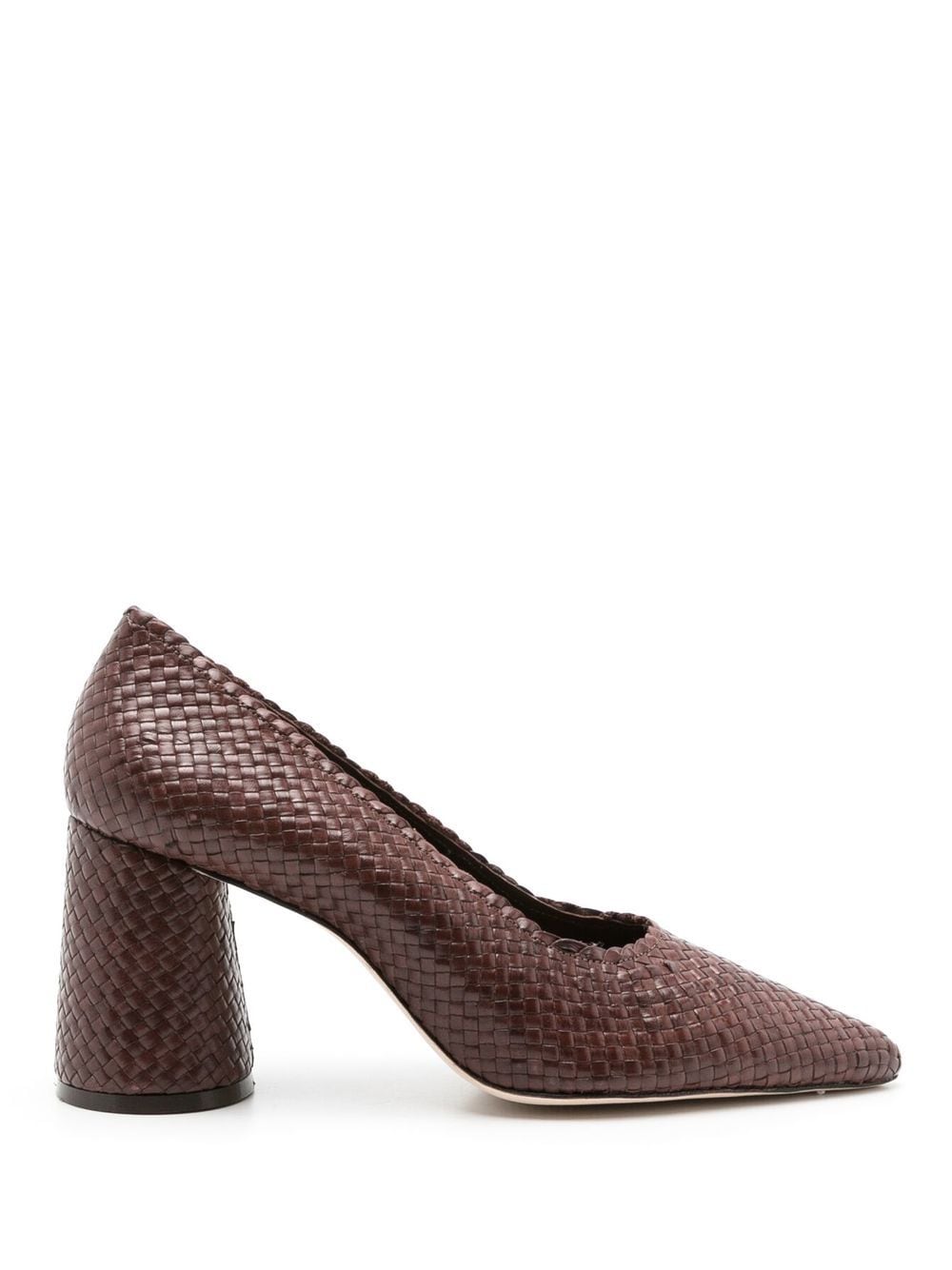 Sarah Chofakian 85mm Scapin Liam Interwoven Pumps In Brown