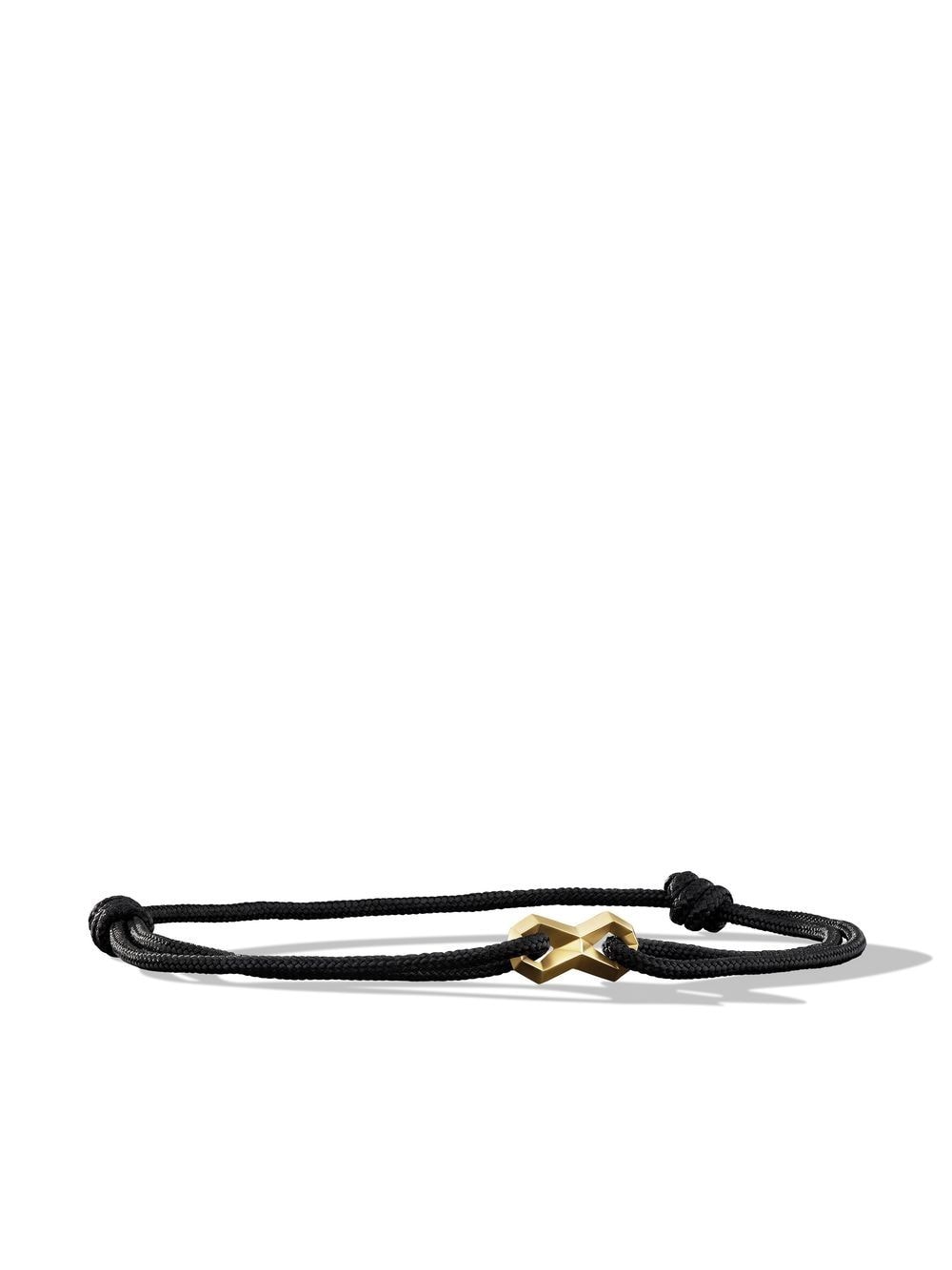 David Yurman 18kt Yellow Gold Infinity Link Cord Bracelet In Black