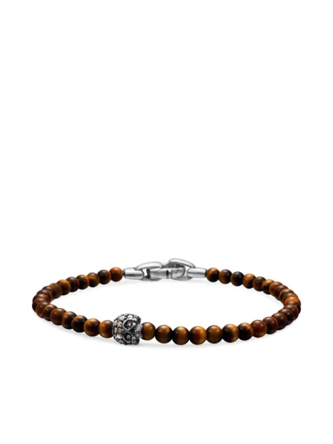 David Yurman sterling silver Memento Mori Skull bracelet (4mm)