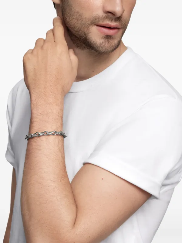 David Yurman Sterling Silver Faceted Link Bracelet (9mm) Silver