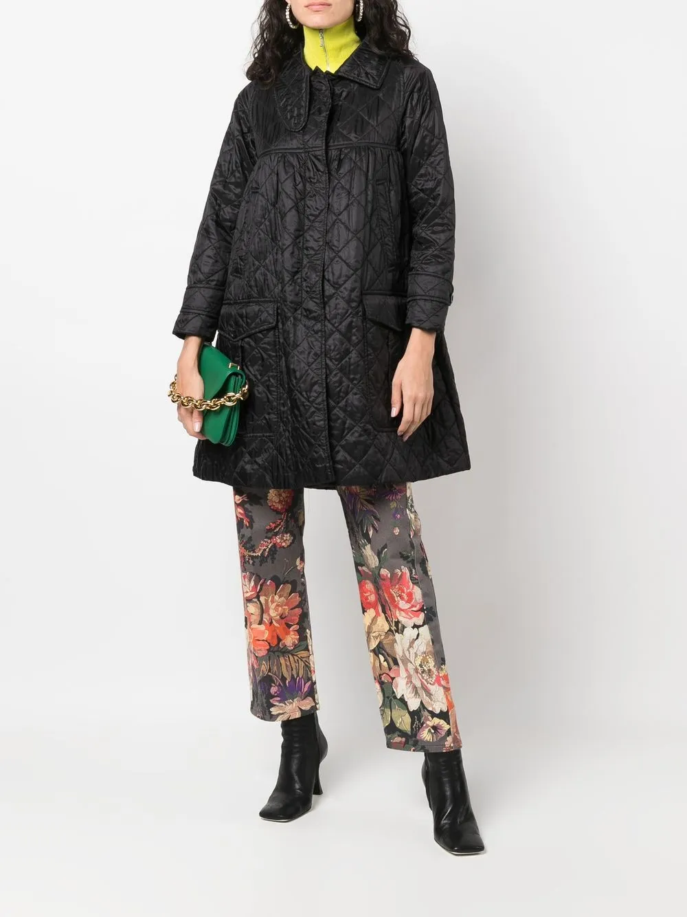 Dries Van Noten Pre-Owned 2000s gewatteerde jas - Zwart