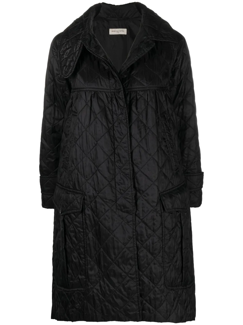 

Dries Van Noten Pre-Owned 2000s diamond-quilted padded coat - Black