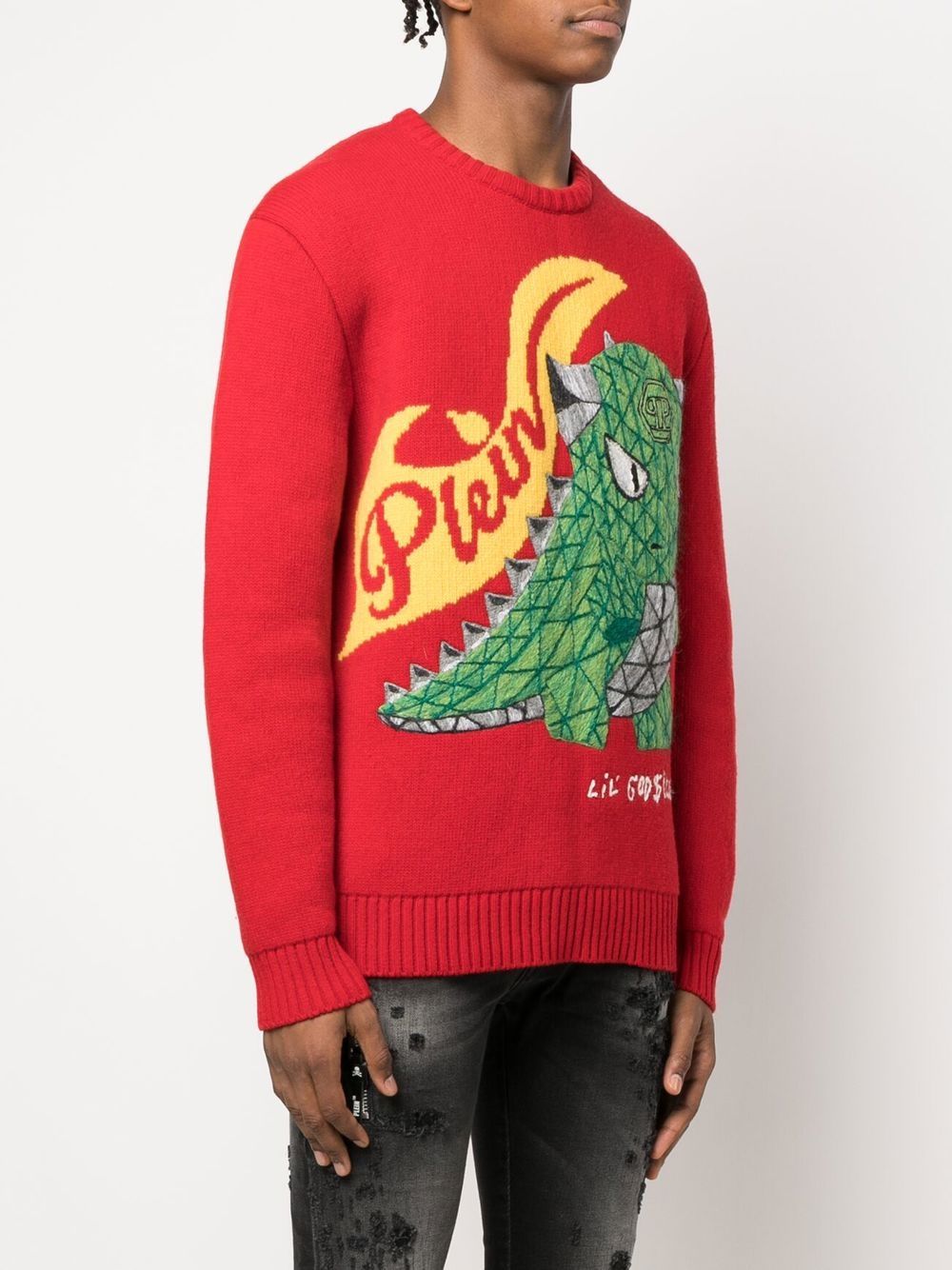 Philipp Plein dinosaur-motif jumper Men