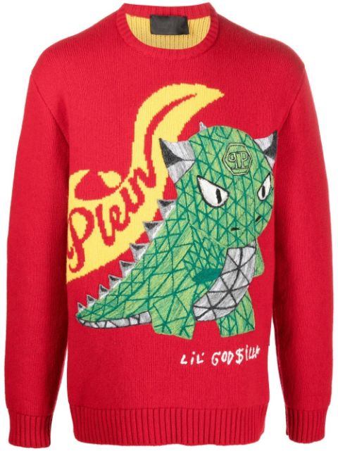 Philipp Plein dinosaur-motif jumper Men