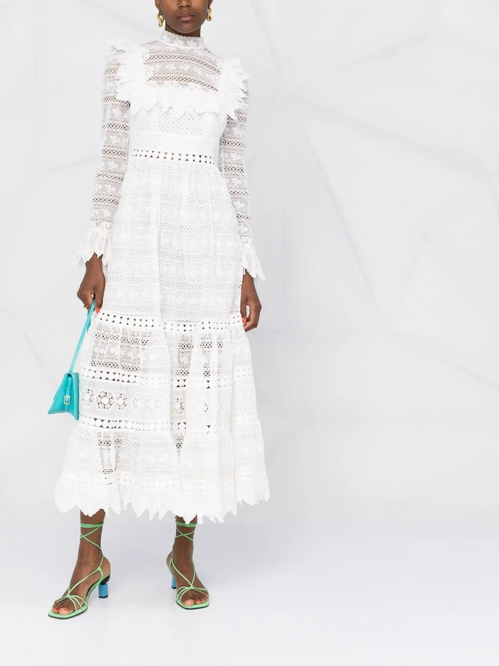 ZIMMERMANN Broderie anglaise jurk - Wit