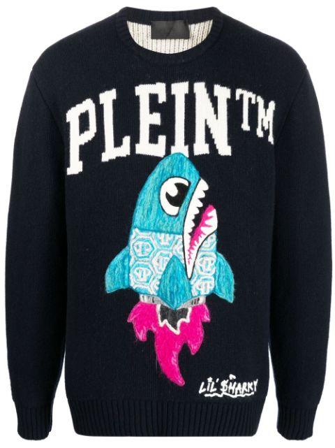 Philipp Plein logo-print crew neck jumper Men