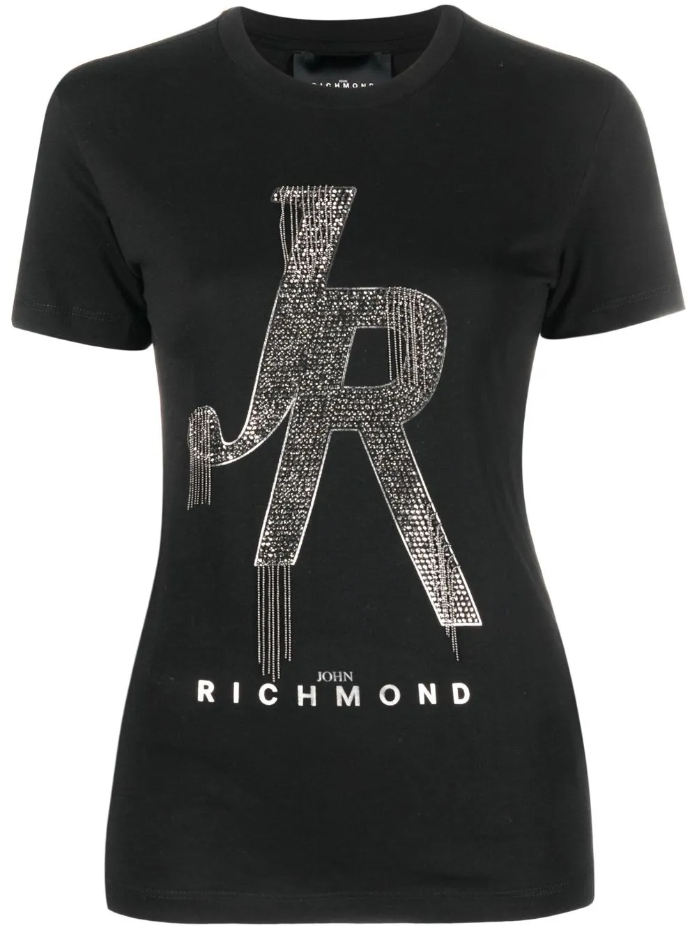 

John Richmond playera con logo estampado - Negro