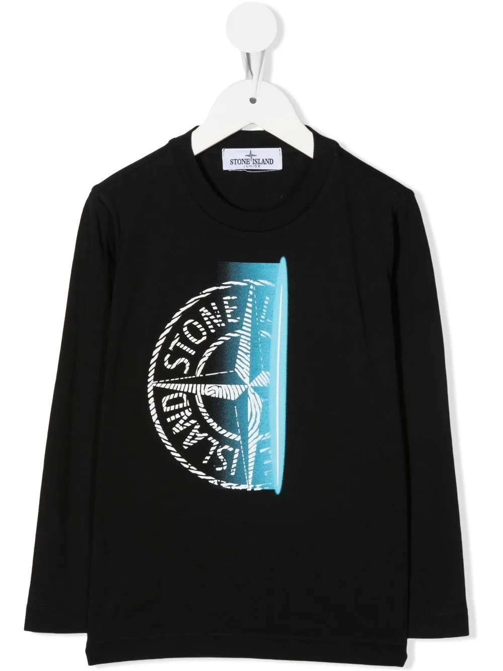 

Stone Island Junior playera con logo Compass - Negro