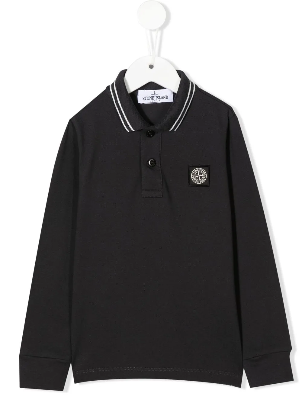 

Stone Island Junior playera tipo polo con parche del logo - Negro