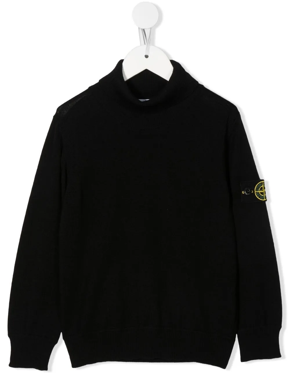 

Stone Island Junior suéter con cuello vuelto y parche del logo - Negro