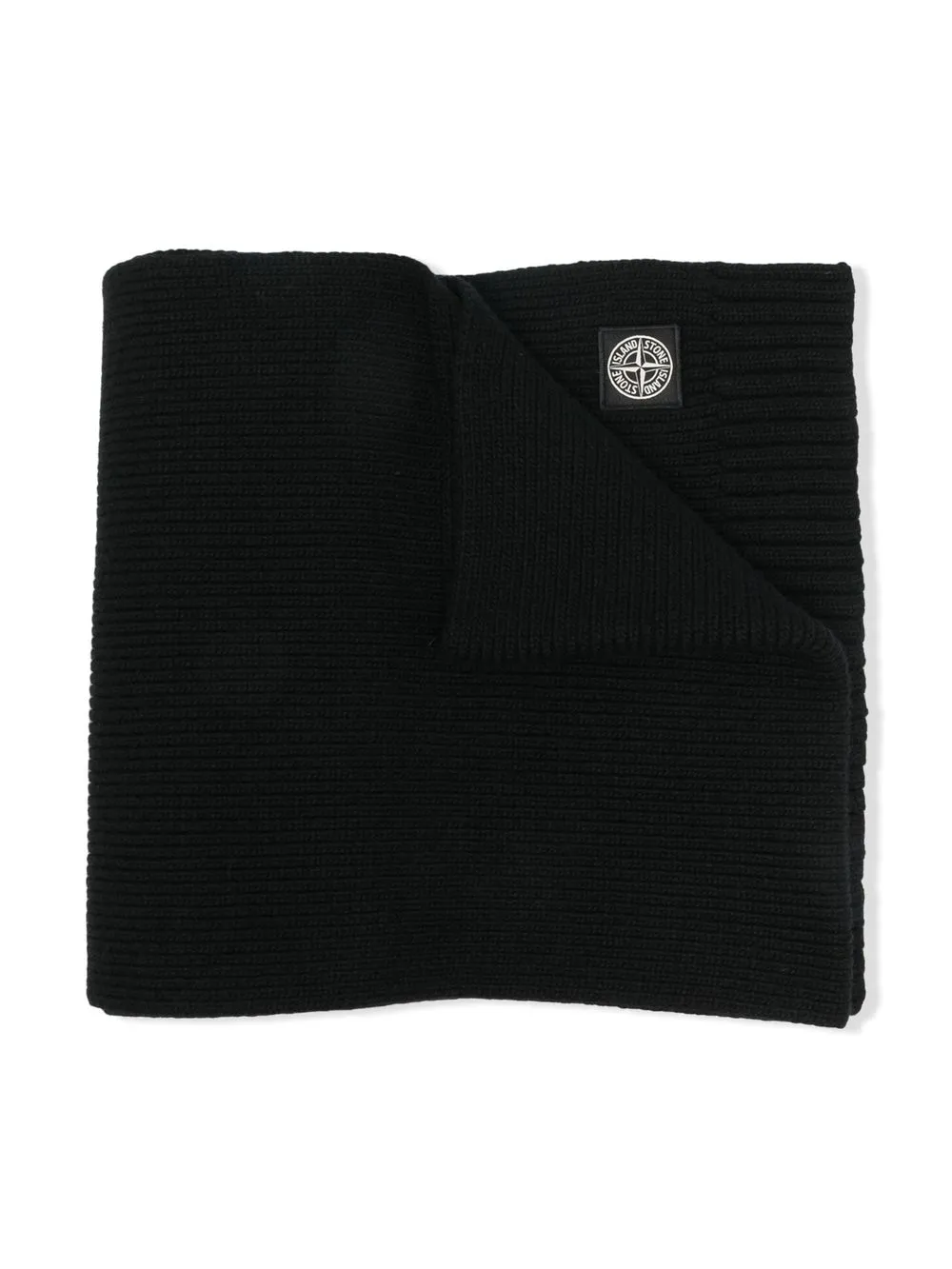 

Stone Island Junior bufanda tejida con parche del logo - Negro