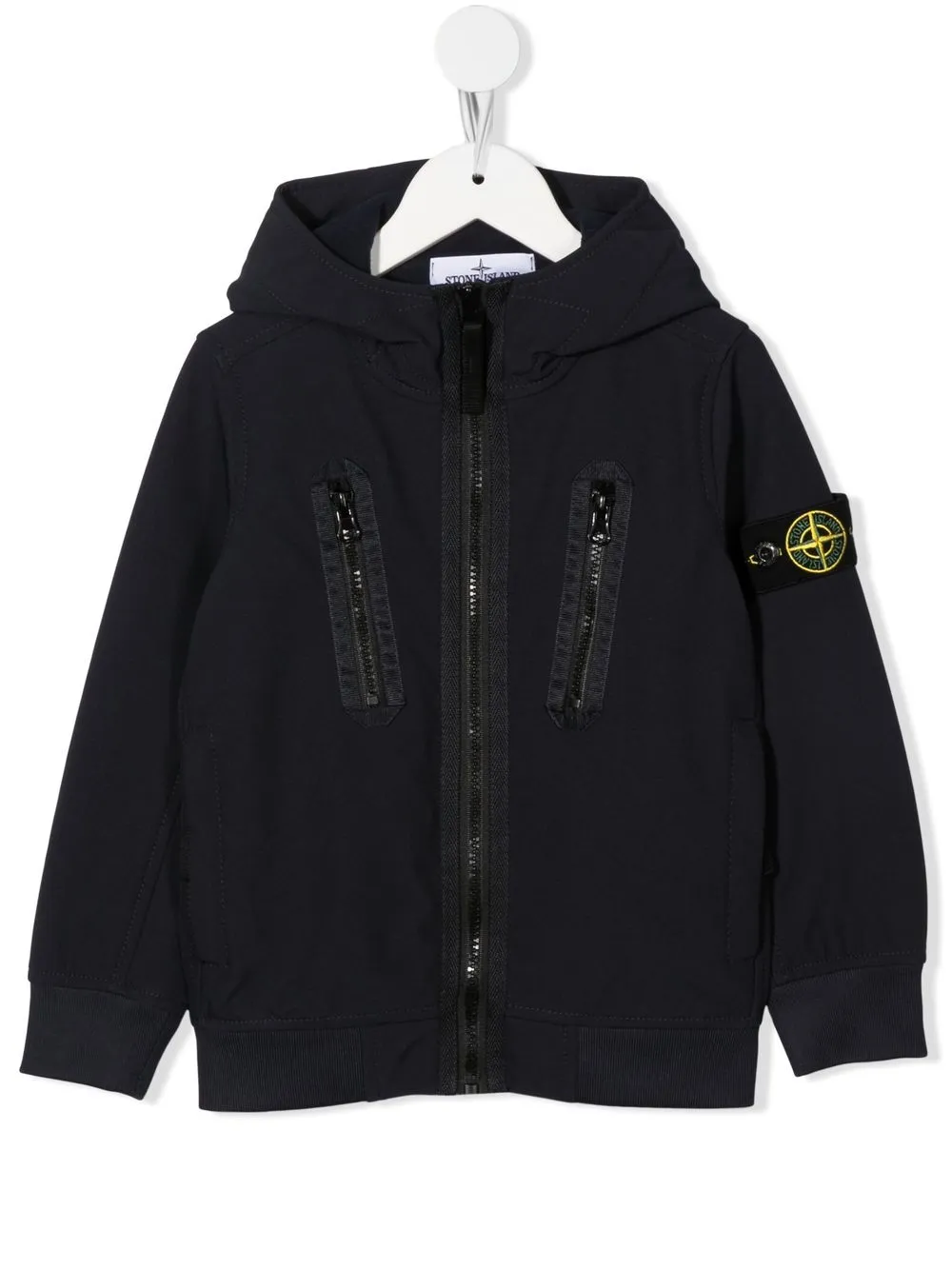 

Stone Island Junior chamarra con capucha y parche del logo - Azul