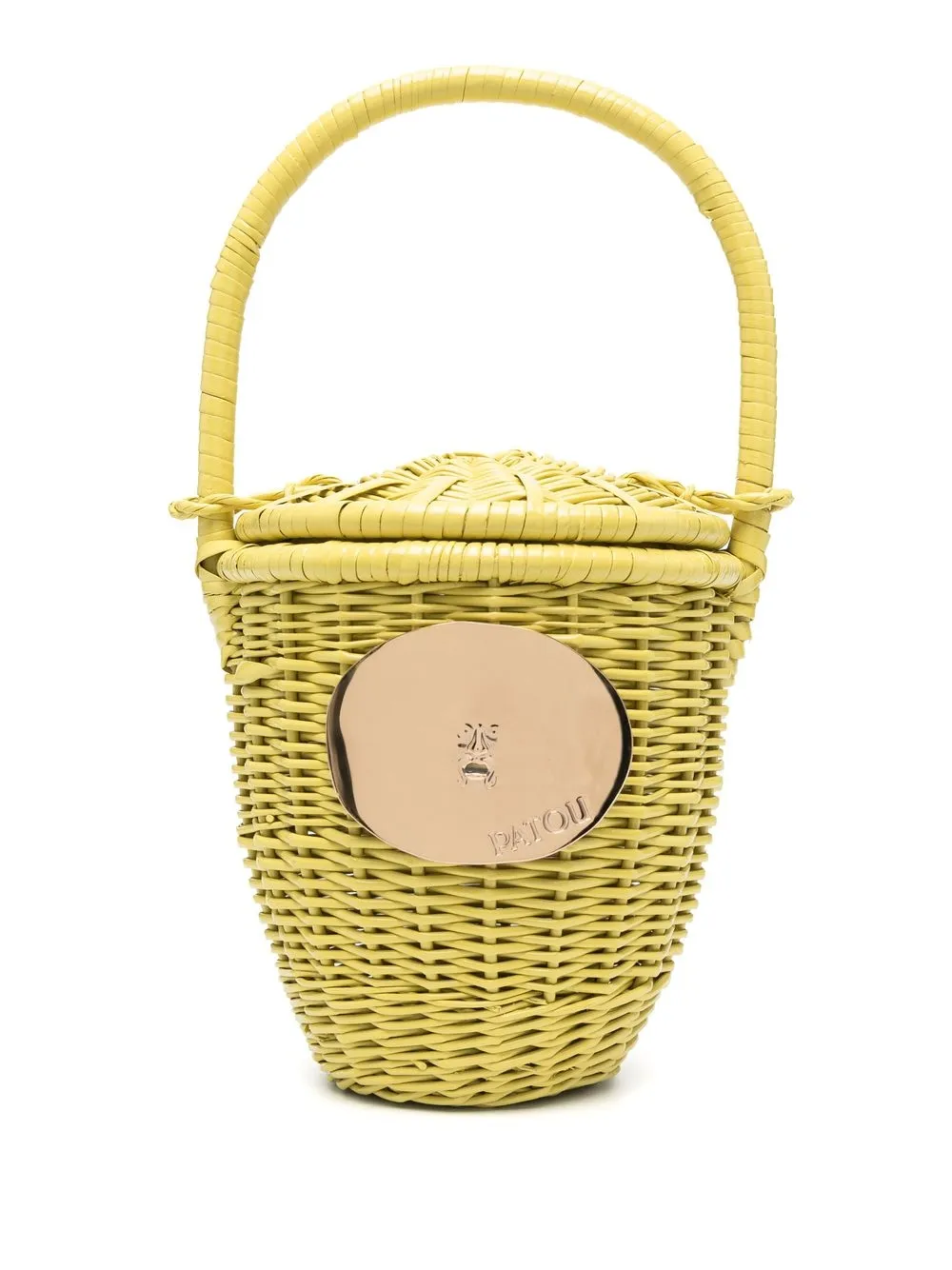 

Patou logo plaque wicker bucket bag - Yellow