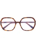 TOM FORD Eyewear tortoiseshell-frame oversized glasses - Brown